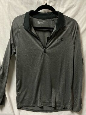 Under Armour Men's Dark Gray Quarter-Zip Long Sleeve Pullover
